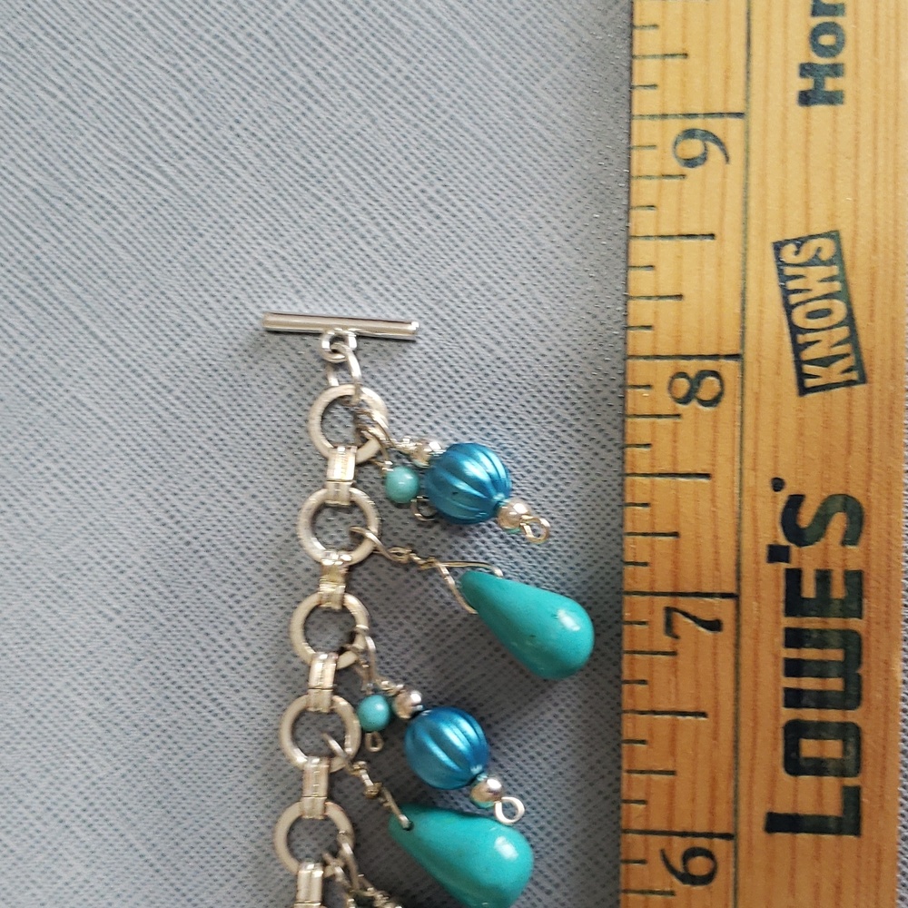 New Beautiful Turquoise Toggle Charm Style Bracelet - Picture 2 of 4